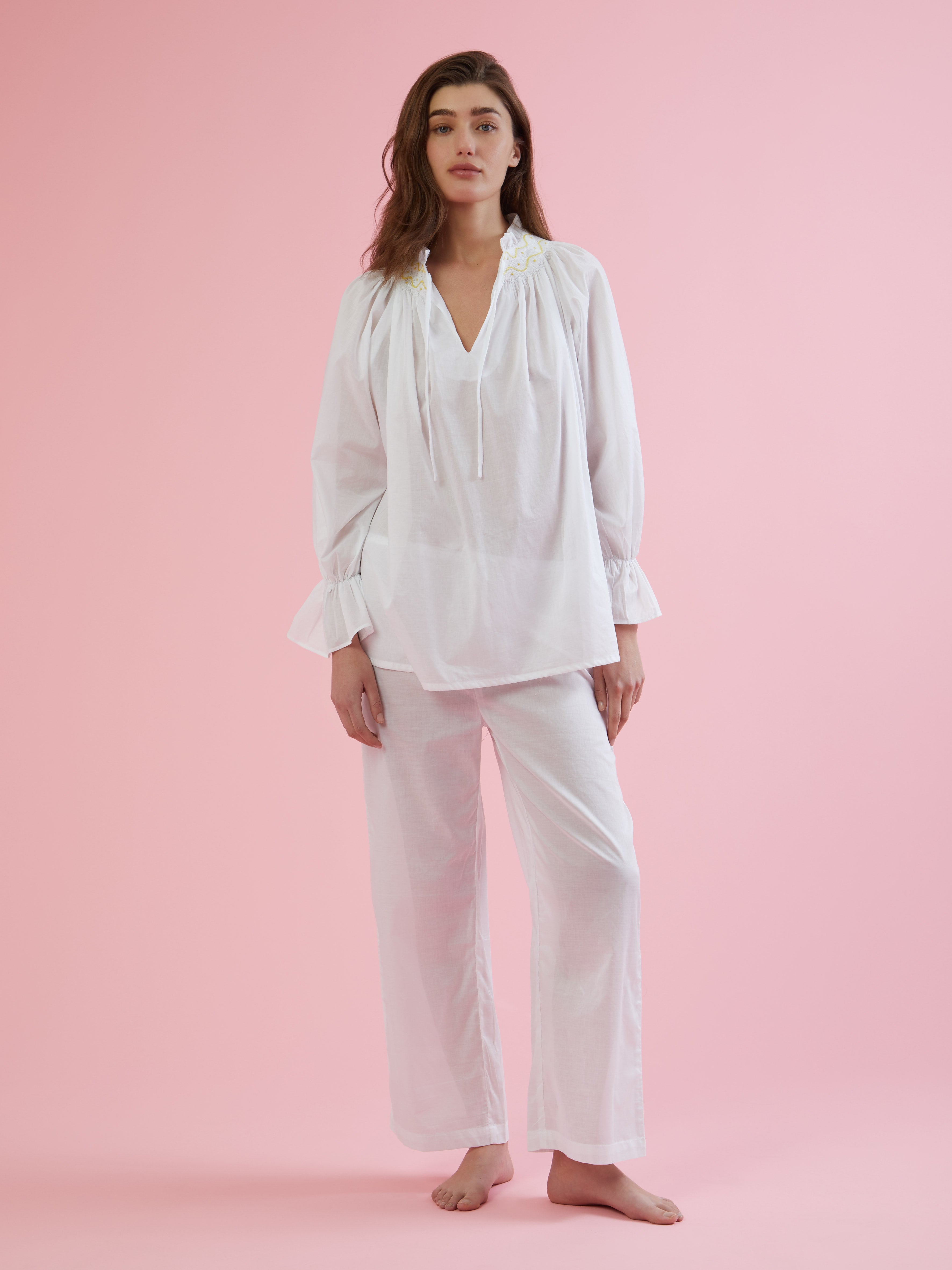 Malagasy cotton smocked pajama