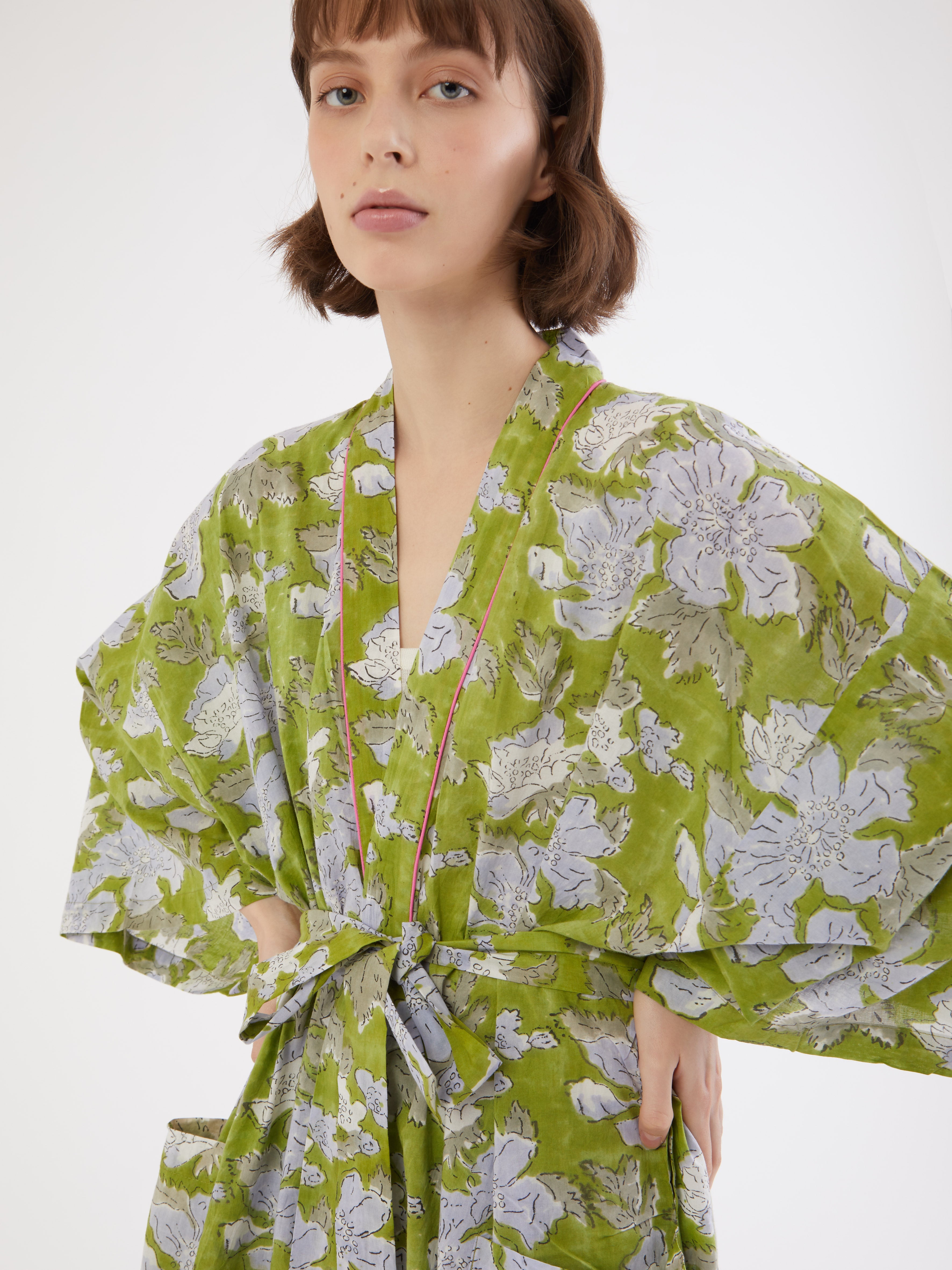 indian cotton dressing gown Pure Cotton Kimono Robe,block Printed Kimono,lightweight Beach Coverup,indian Cotton Dressing Gown,new Mom's Nursing Gift,soft Travel Robe