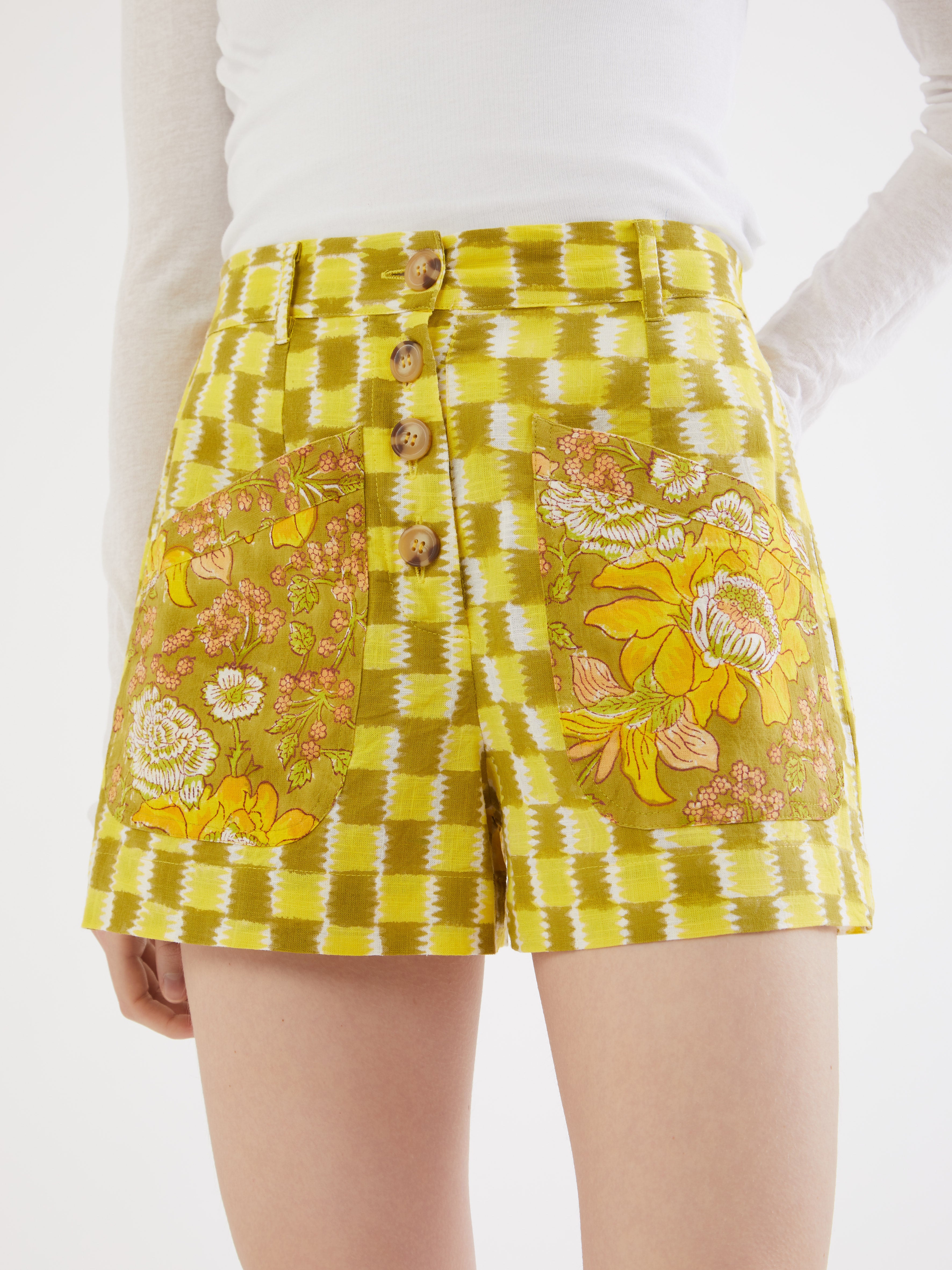 Cotton Shorts, Co-ord Set, India Crafted, Embroidered Details, Relaxed Fit, Wide-Leg Design, Elastic Waistband, Stylish Shorts, Casual Outing, Mix and Match, Coordinated Look, Green Shorts, Adjustable Waist, Side Pockets, Machine Washable, High-Quality Fabric, Comfortable Wear, Fashionable Style, Versatile Clothing, Unique Design, Handcrafted Details, Sustainable Fashion, Easy Care, Trendy Shorts, Stylish Embellishments, Chic Apparel, Fashion