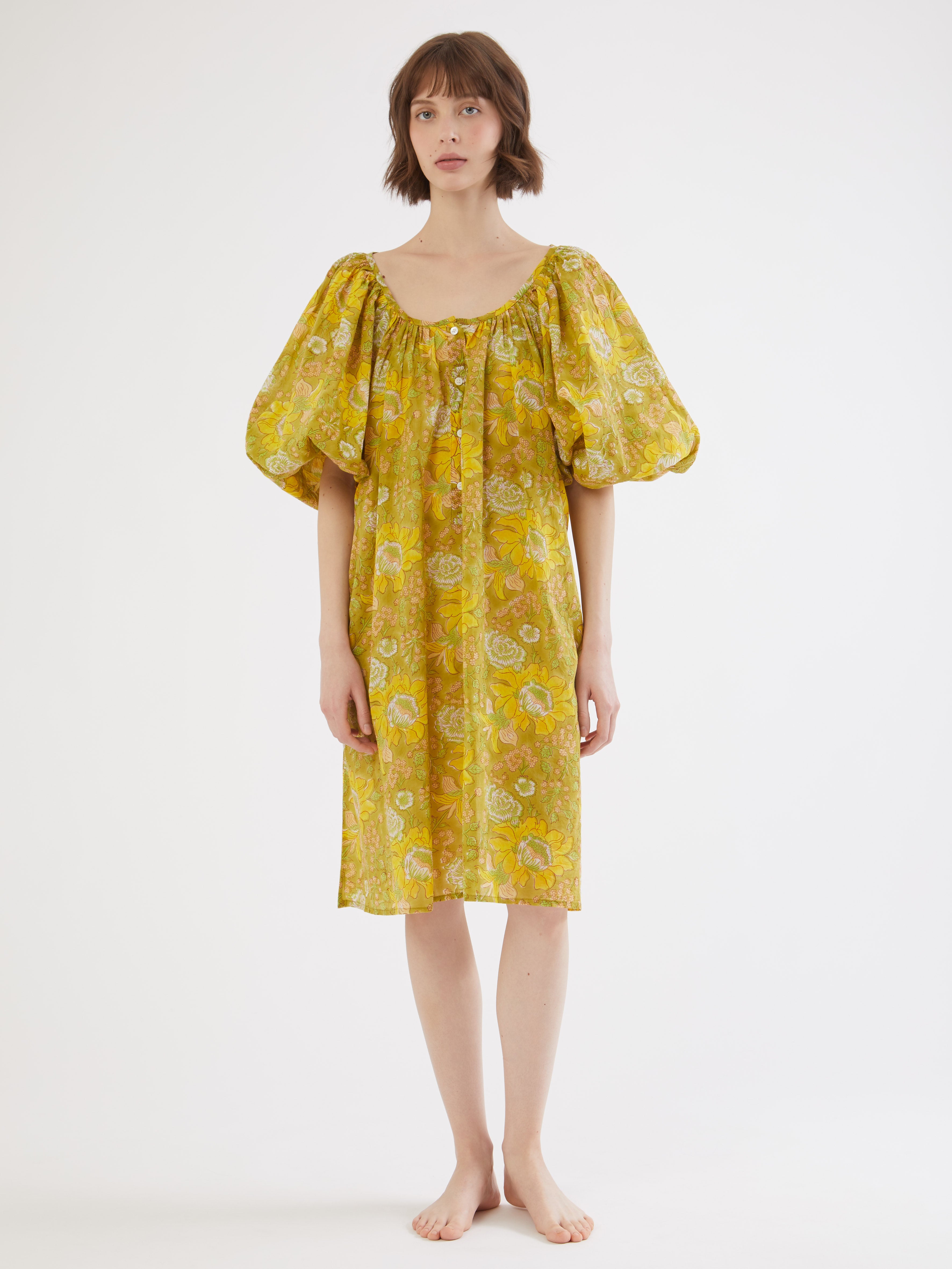 Indian cotton short Balloon dress – Folkloore