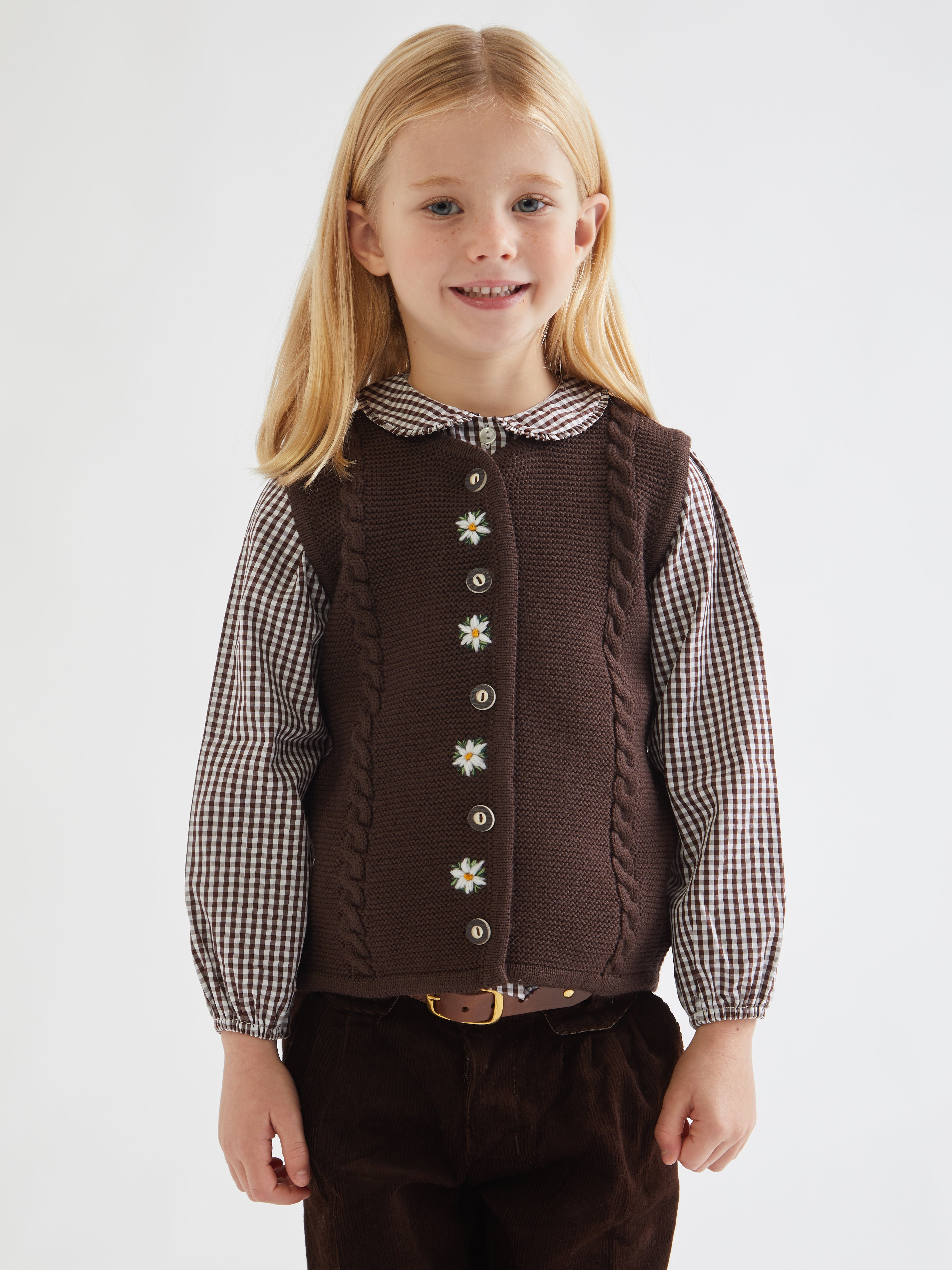 Hand made, fatto a mano, golf ricamato, embroidered sweater, knitwear, maglieria, knitted vest, Tyrolen sweater, traditional sweater, made in Italy, edelweiss, Stella alpina, mum and daughter, match with your daughter, mini me collection