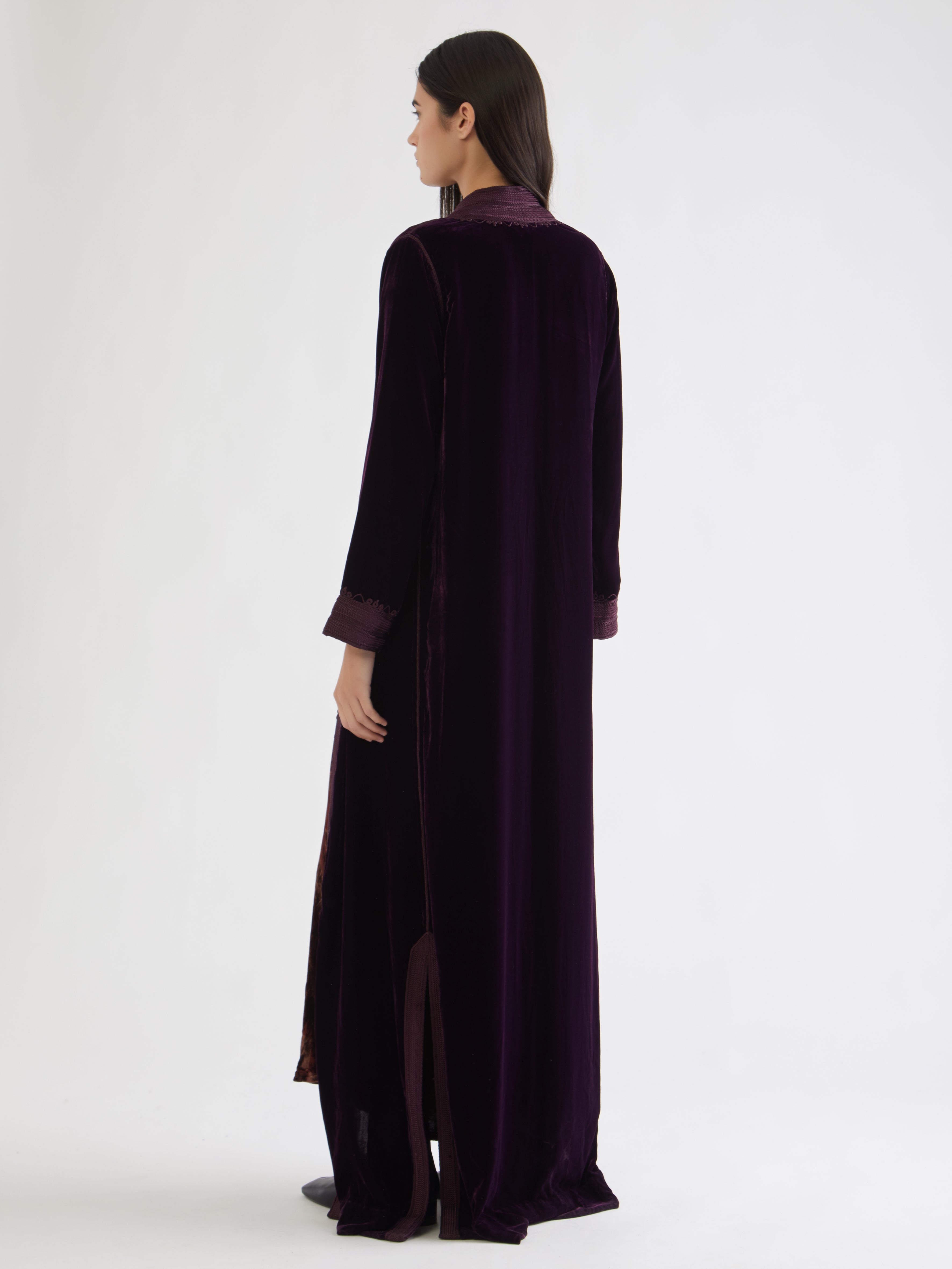 Moroccan long velvet robe