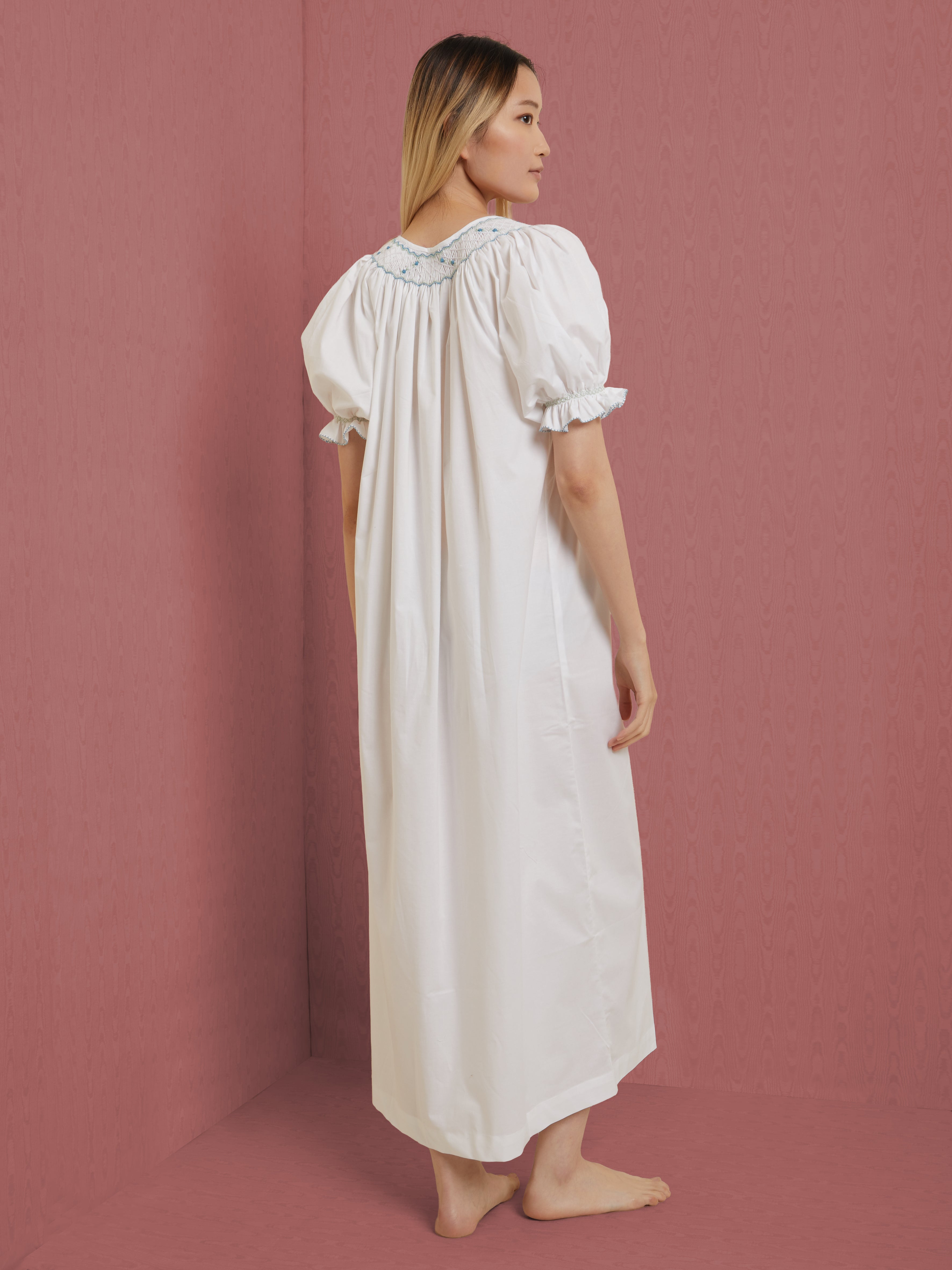 Malagasy cotton smocked nightdress