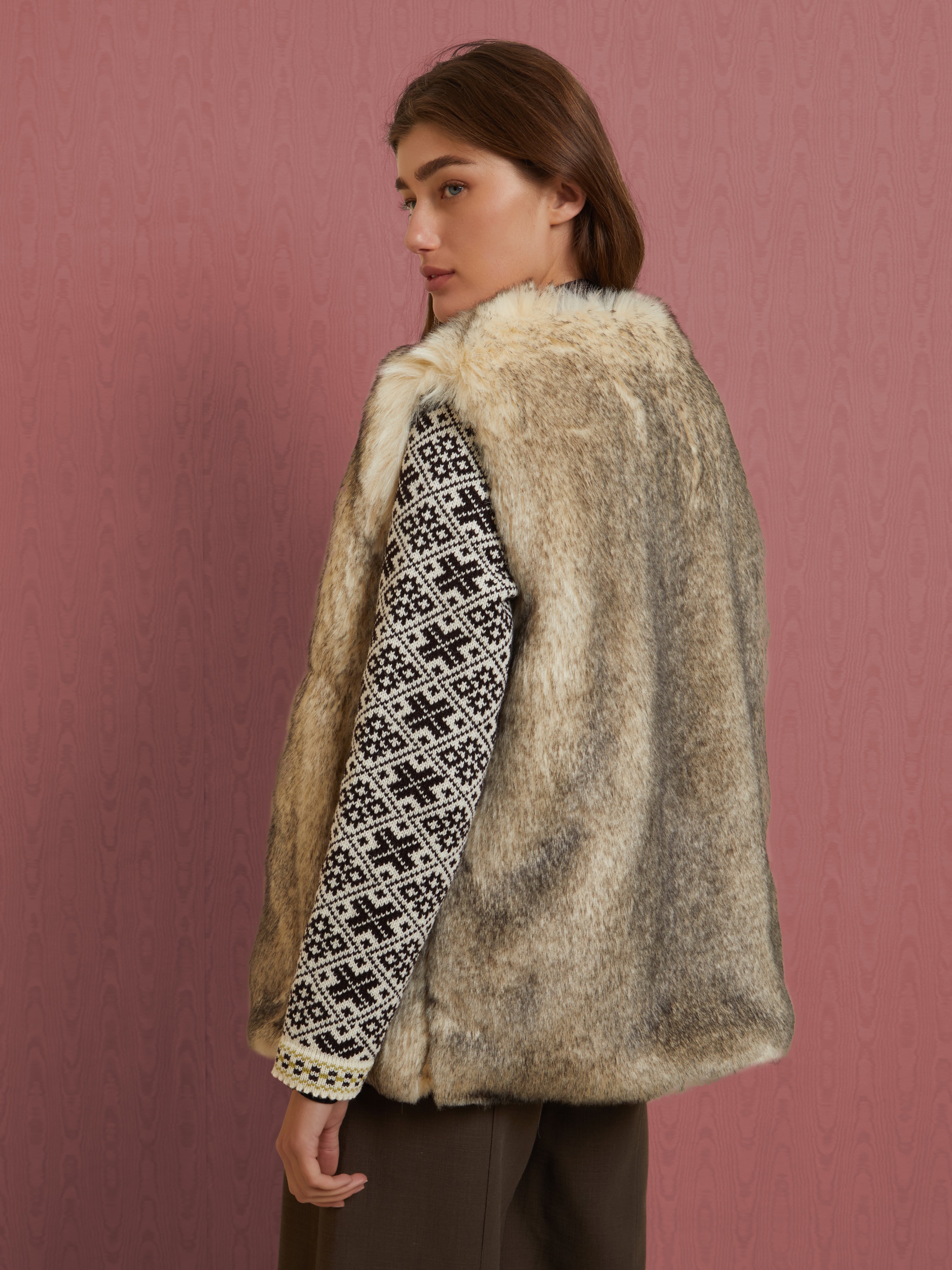 Moroccan faux fur reversible vest
