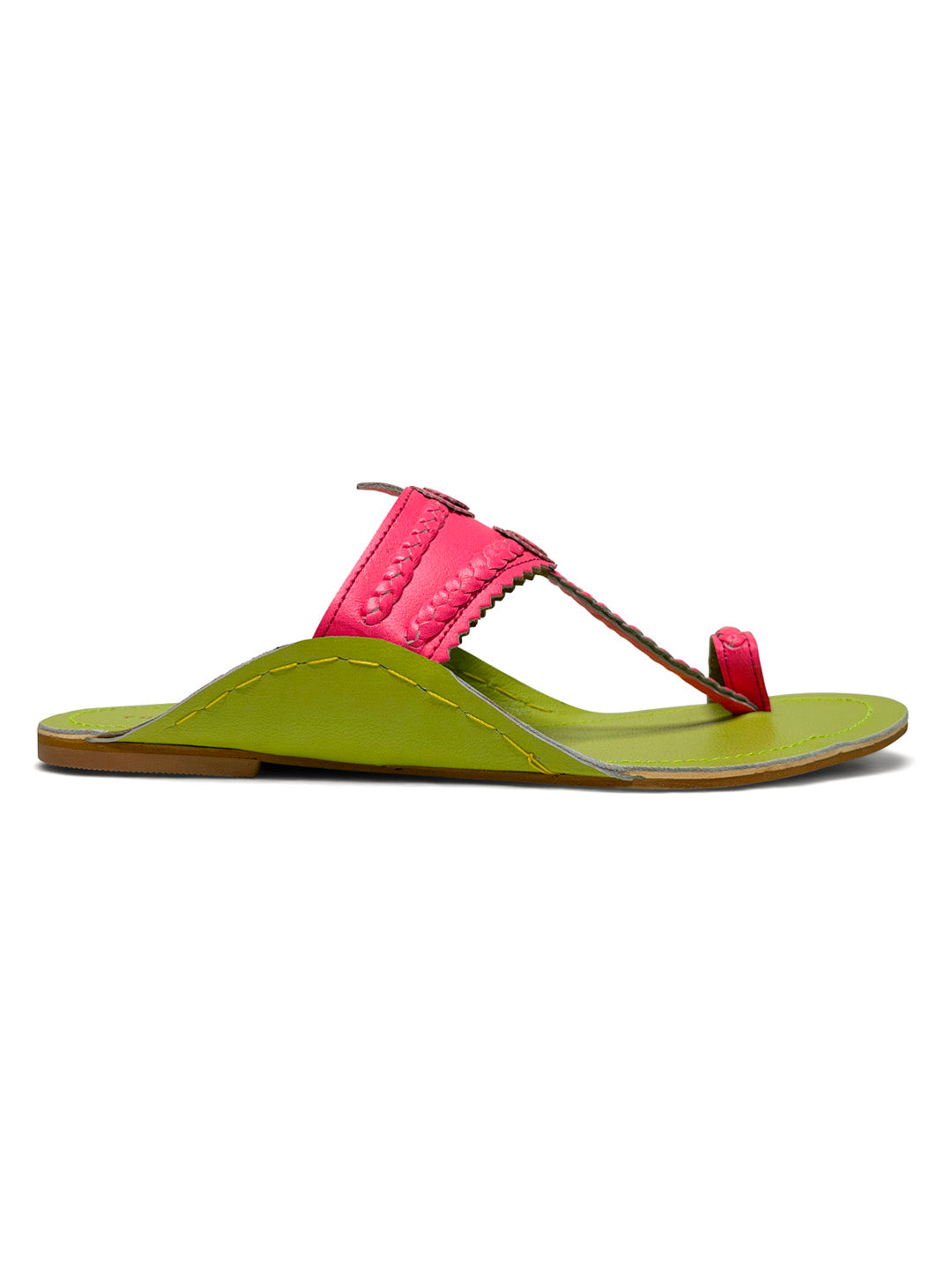 Kolhapuris flat sandals, handcrafted, india, traditional artisanal techniques, slip-on, heritage design, Kolhapuri style, pop colors, modern twist, iconic shape, leather sandals, cultural craftsmanship, relaxed fit, sandali in pelle, sandali indiani, summer shoes, scarpe estive