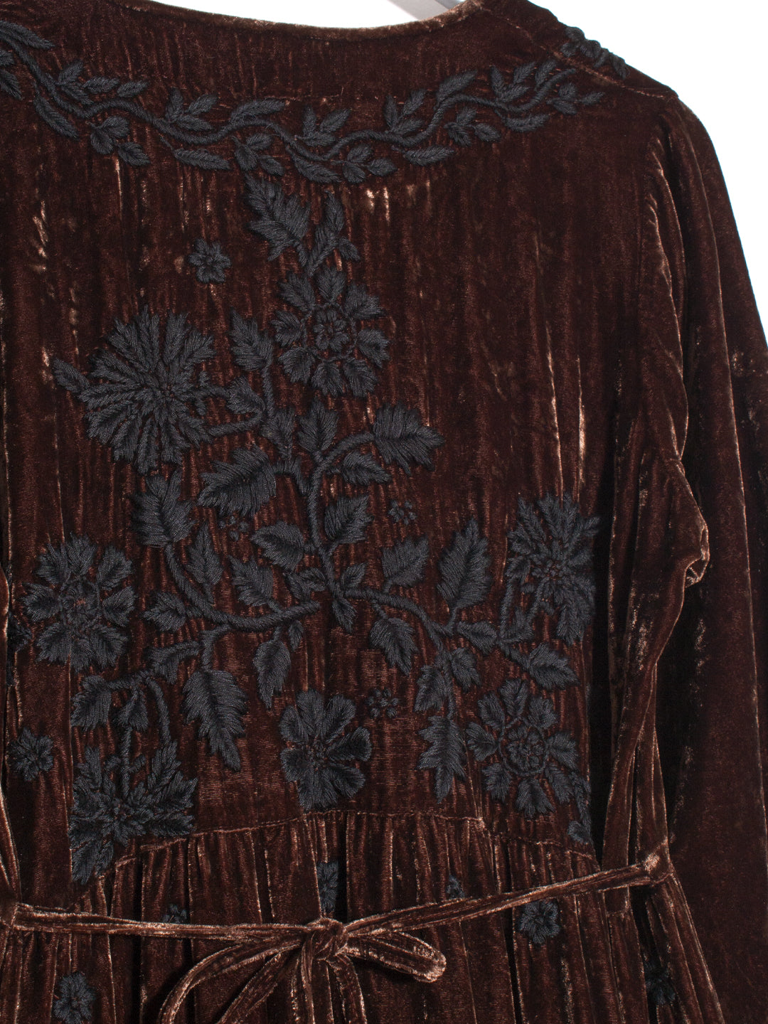 Indian silk velvet embroidered maxi dress