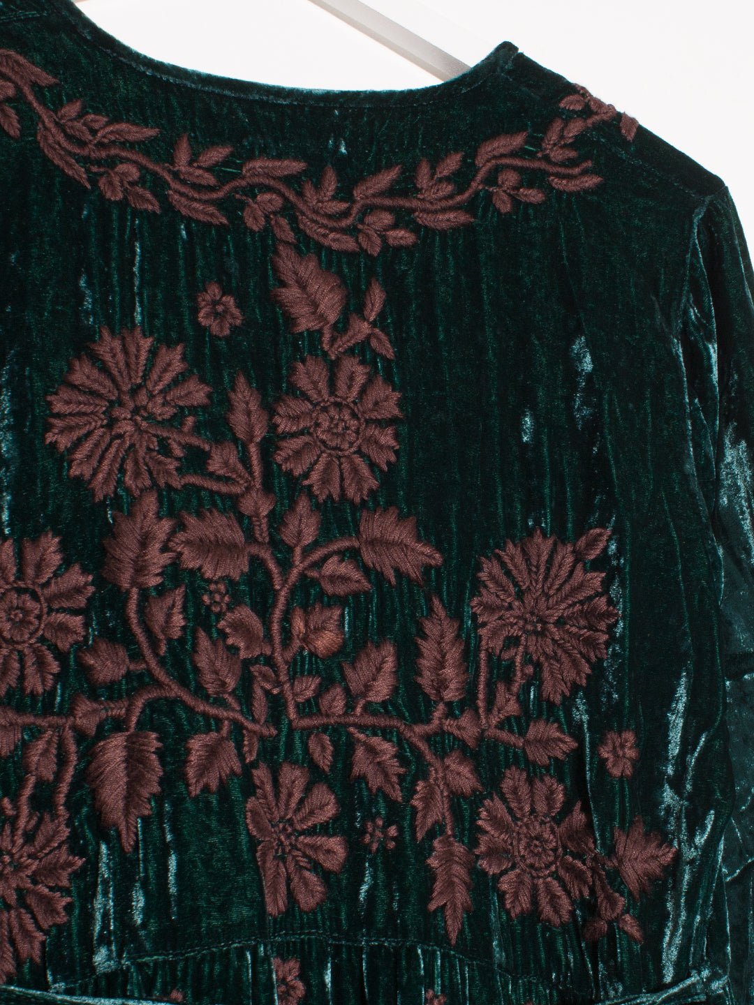 Indian silk velvet embroidered maxi dress
