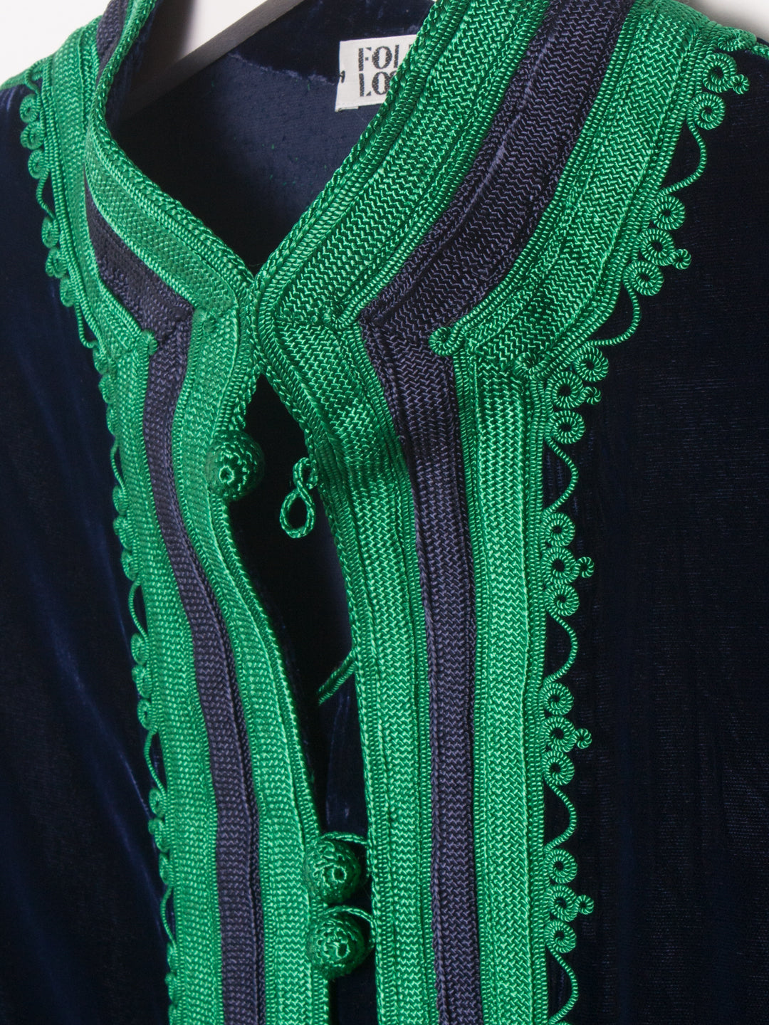 Traditional embellished coat made in silk velvet, Embroidered in silk threads, 100% silk velvet; 100% silk embroidery Ethical fashion, craftsmanship, sustainable fashion, traditional fashion, ethnic fashion, moda etica, moda sostenibile, tecniche artigianali, moda tradizionale, moda etnica, fatto a mano, handmade, bohemian coat, boho coat, velvet coat, giacca di velluto, midseason coat, giacca di mezza stagione, ricamo a mano, hand embroidery, silk embroidery, ricamo seta.